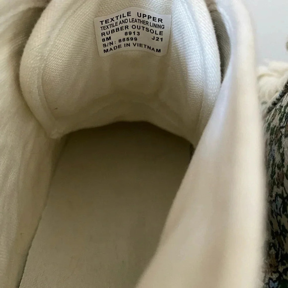 Tory Burch Shoes Women’s 8 Logo High Top Sneaker Printed Canvas Floral - Picture 4 of 7